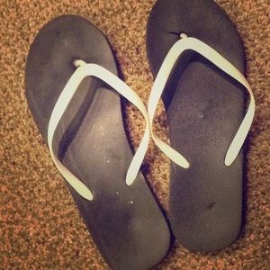 Black and white broken ish sandals